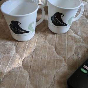 CORELLE BLACK ORCHID COFFEE TEA CUPS  SET OF 4